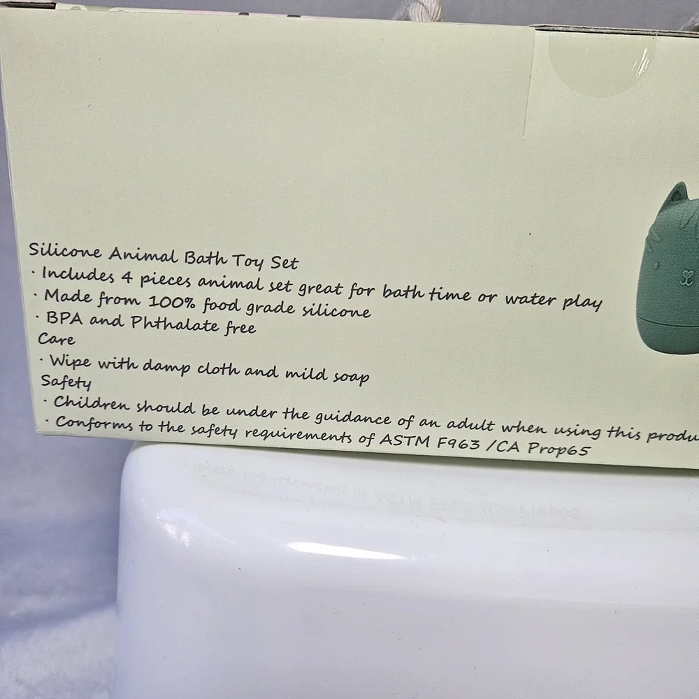 Charlie & Aria 4 Piece Silicone Animal Bath Toy Set Ages 0+